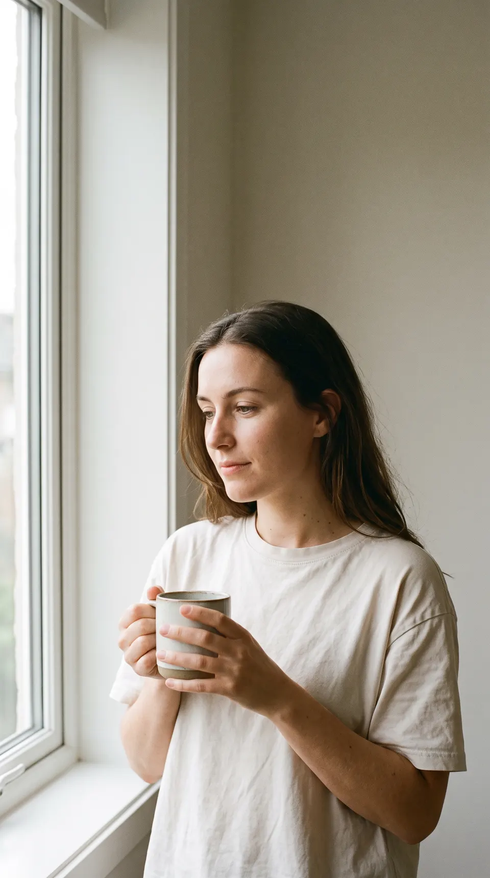 Woman reading a book in natural light
