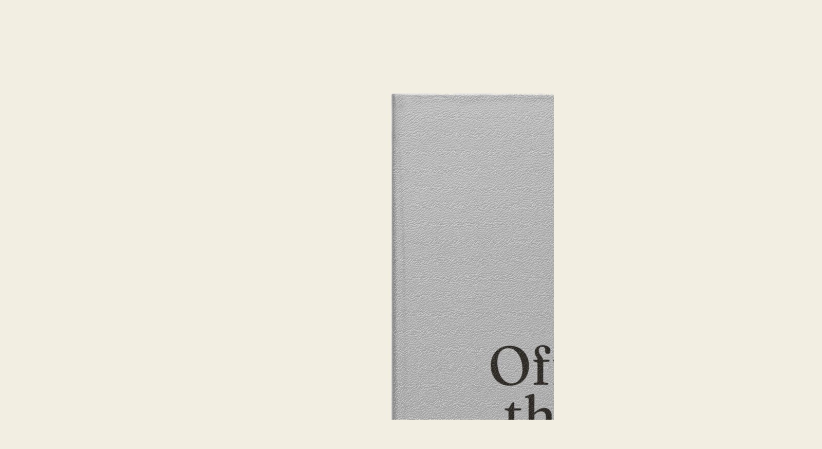 The silver Offline is the new luxury. hardcover notebook on a quiet, bone-coloured background